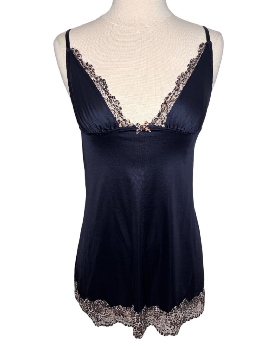 Victoria's Secret Very Sexy Y2K Black Animal Print Trim Lingerie Size Small
